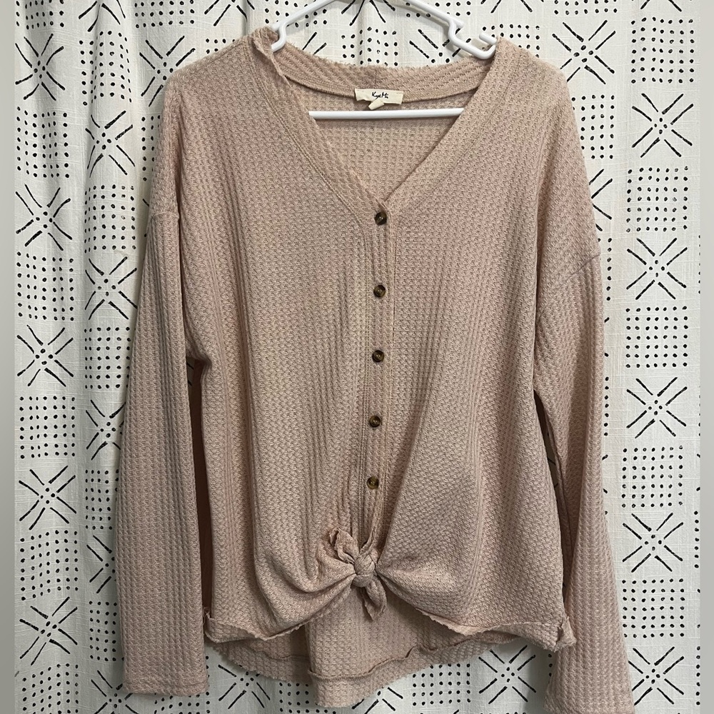 waffle knit top